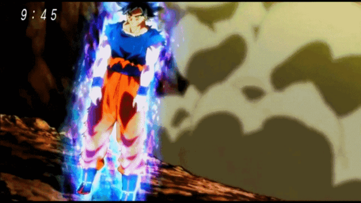 Goku in Super Saiyan Blue form.